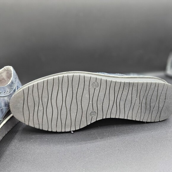 Woman's Kanna preppy academia brogue blueish metallic leather oxford sneakers 7 - Picture 6 of 8